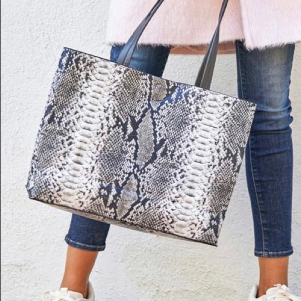 Summer & Rose Faux Snakeskin Tote